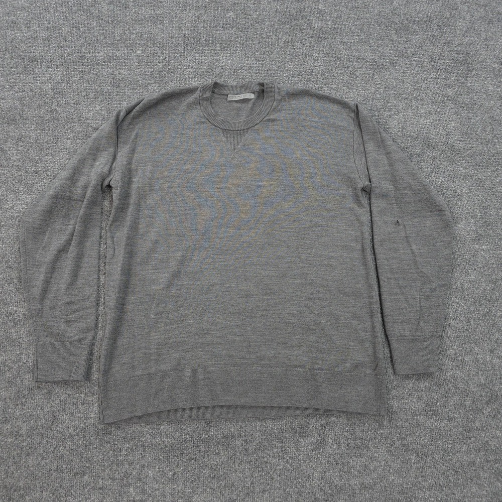 Icebreaker Sweater Mens Large Gray Nova Cool-Lite Wool Blend Crew Neck Hiking
